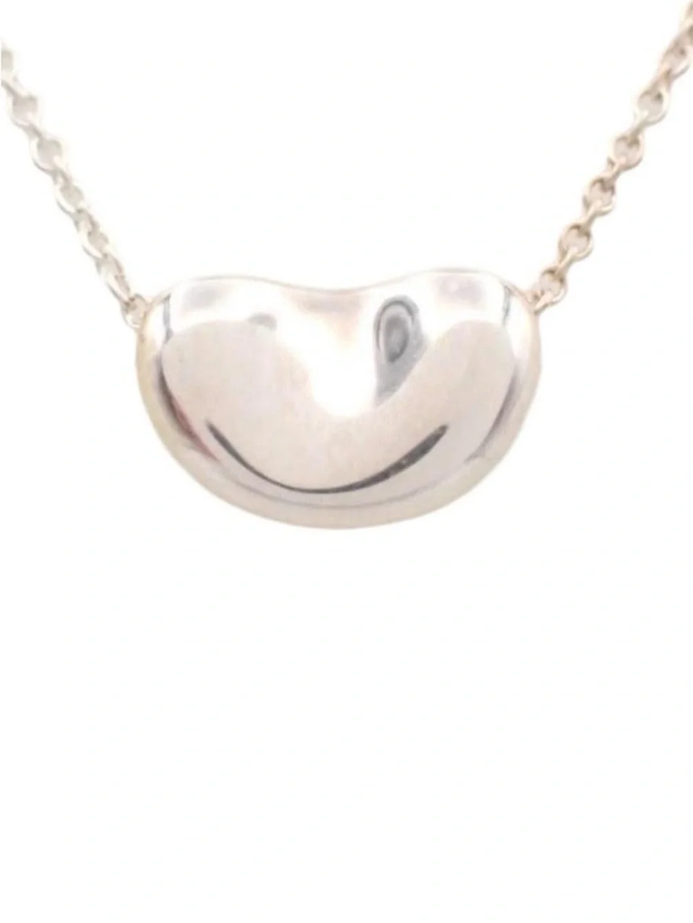 Tiffany & Co. Polished Silver Bean Pendant Necklace - Silver